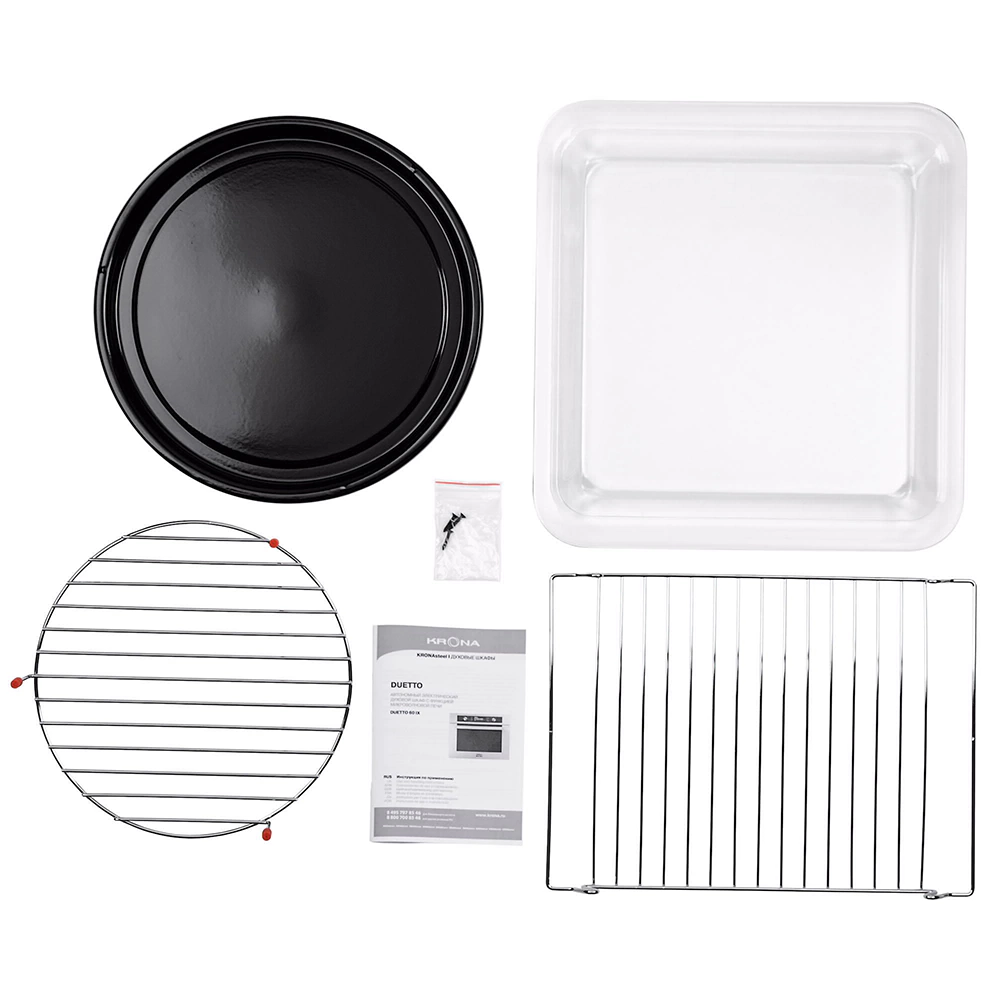 Духовой шкаф электрический черный/нержавеющая сталь 45 см KRONA DUETTO 60 IX