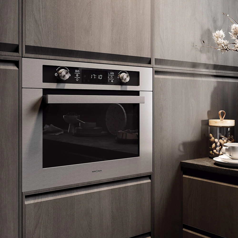 Духовой шкаф электрический черный/нержавеющая сталь 45 см KRONA DUETTO 60 IX