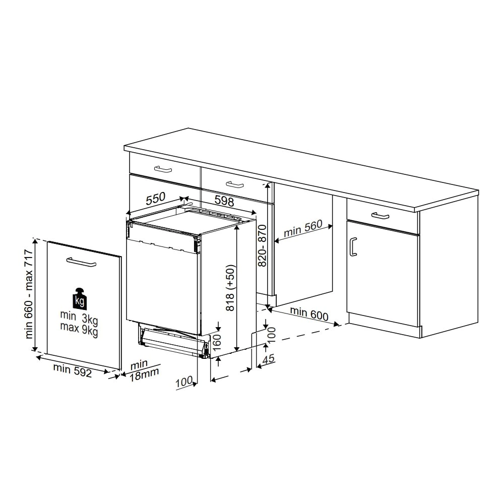 Встраиваемая посудомоечная машина INDESIT DI 5C65 AED 60 см