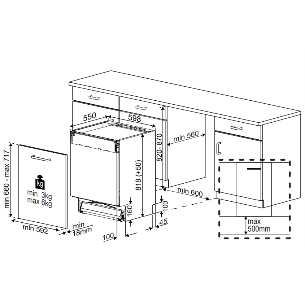 Встраиваемая посудомоечная машина Hotpoint HI 4C39 60 см