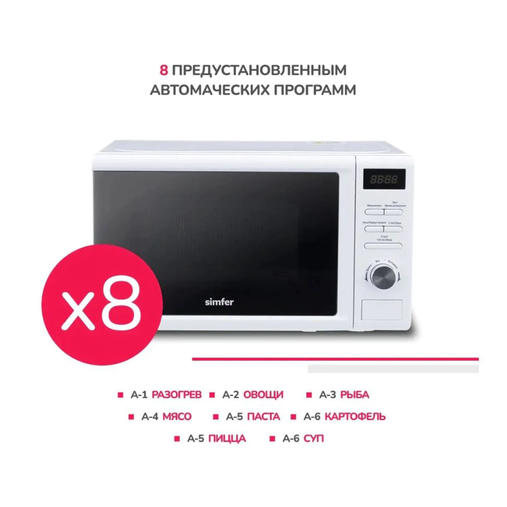 Микроволновая печь белая Simfer MD2250
