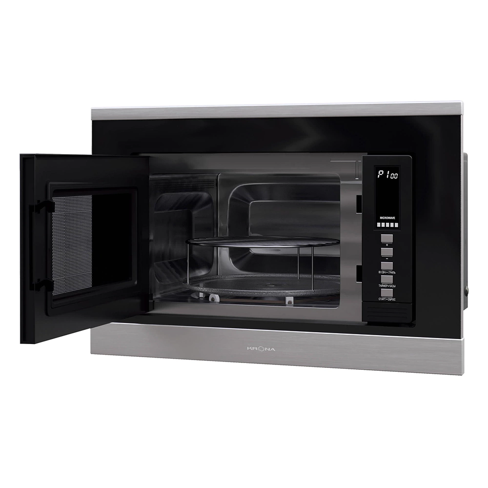 Микроволновая печь встраиваемая черная, нержавеющая сталь KRONA LAUNE 60 S K