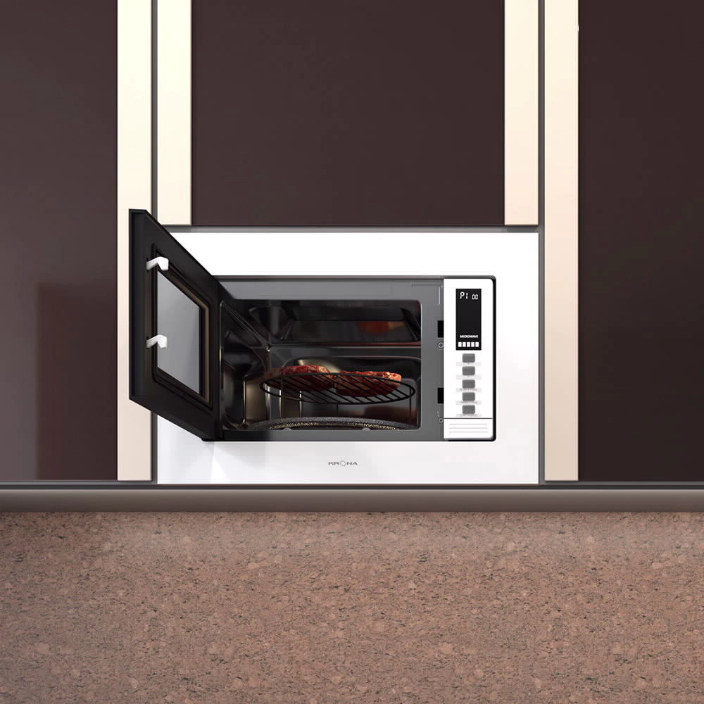 Микроволновая печь встраиваемая белая KRONA LAUNE 60 WH DOTS K