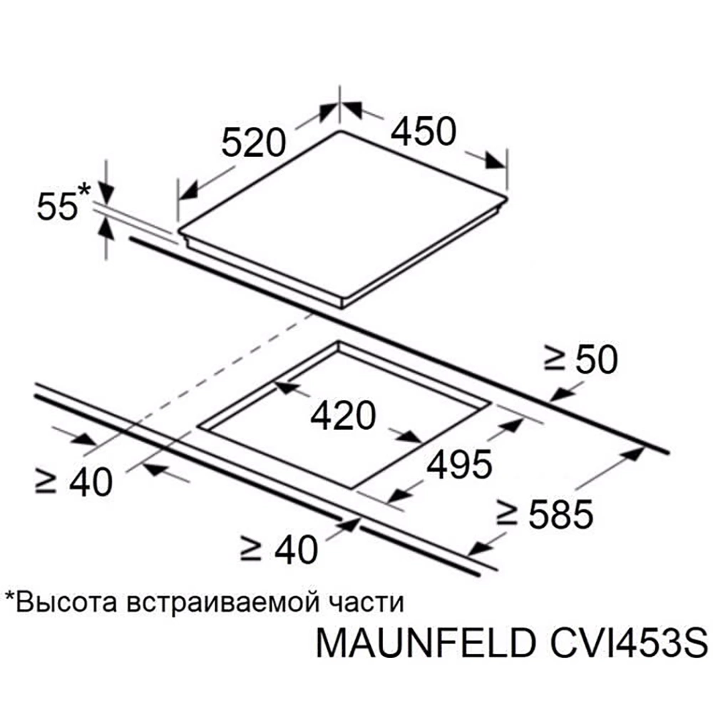 Индукционная варочная панель бел 45 см MAUNFELD CVI453SBWH Inverter