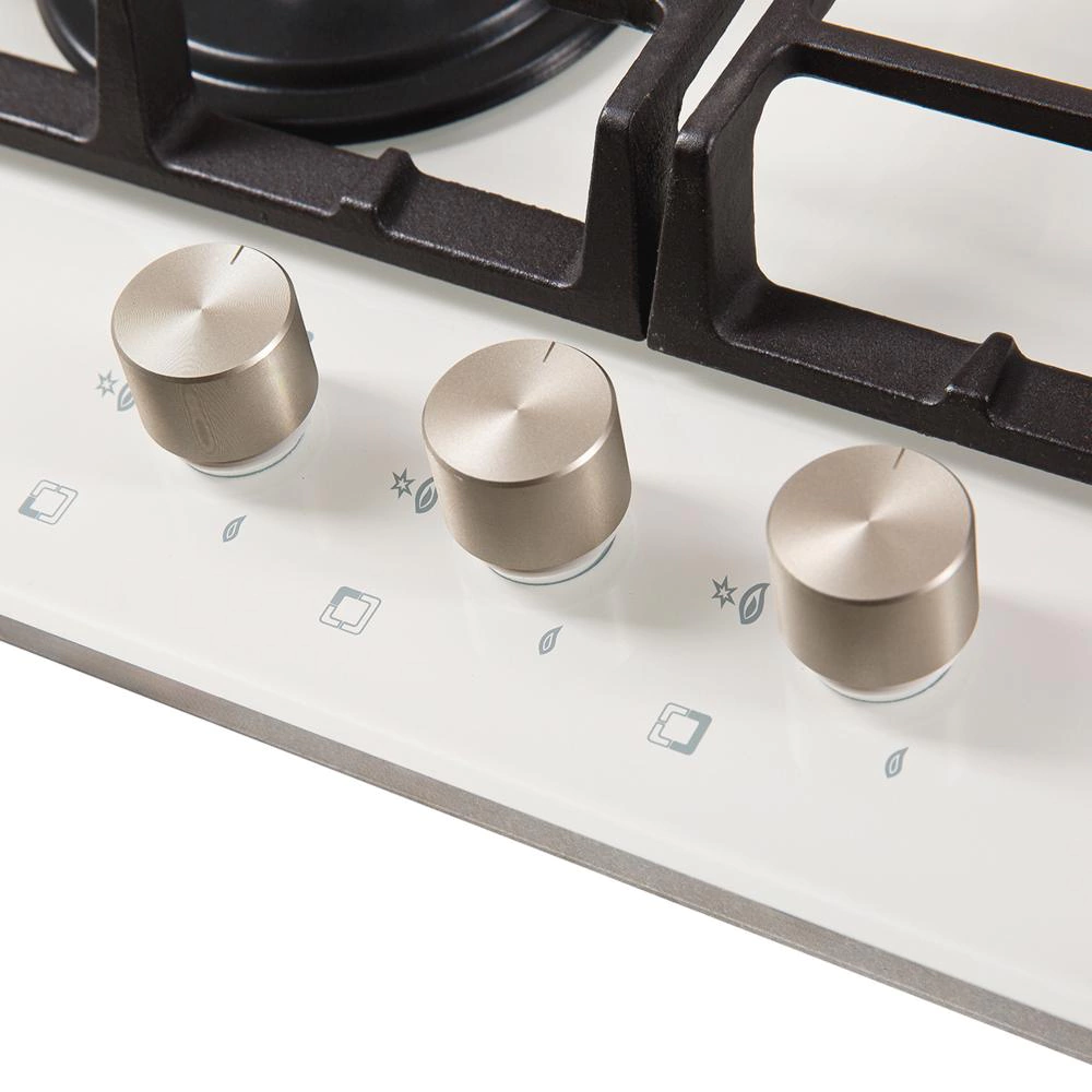 Газовая варочная поверхность белая 45 см Oasis P-3GWT