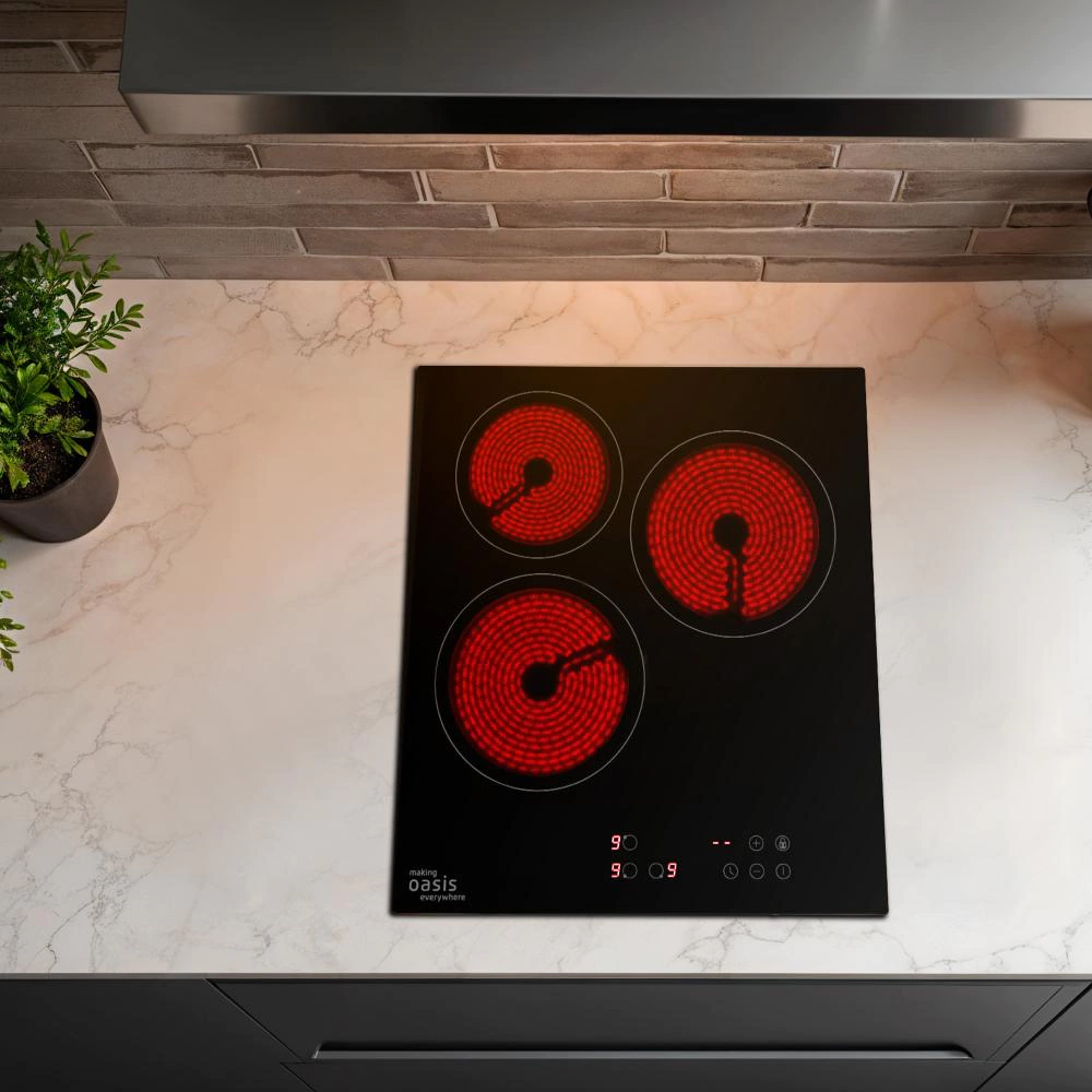 Электрическая варочная панель черная 45 см Oasis P-3SBS