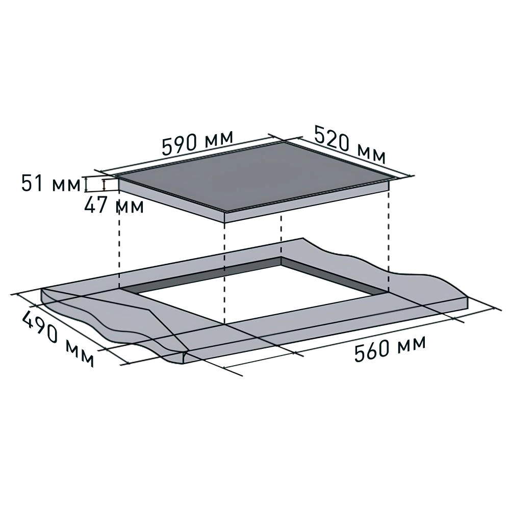 Электрическая варочная панель черная 60 см Oasis P-SBT