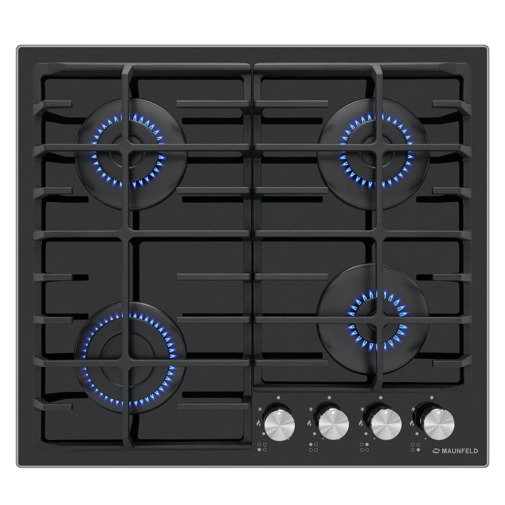 Газовая варочная поверхность черная 60 см MAUNFELD EGHG.64.6CB/G