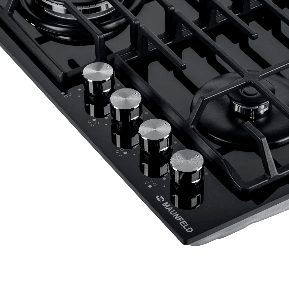 Газовая варочная поверхность черная 60 см MAUNFELD EGHG.64.6CB/G