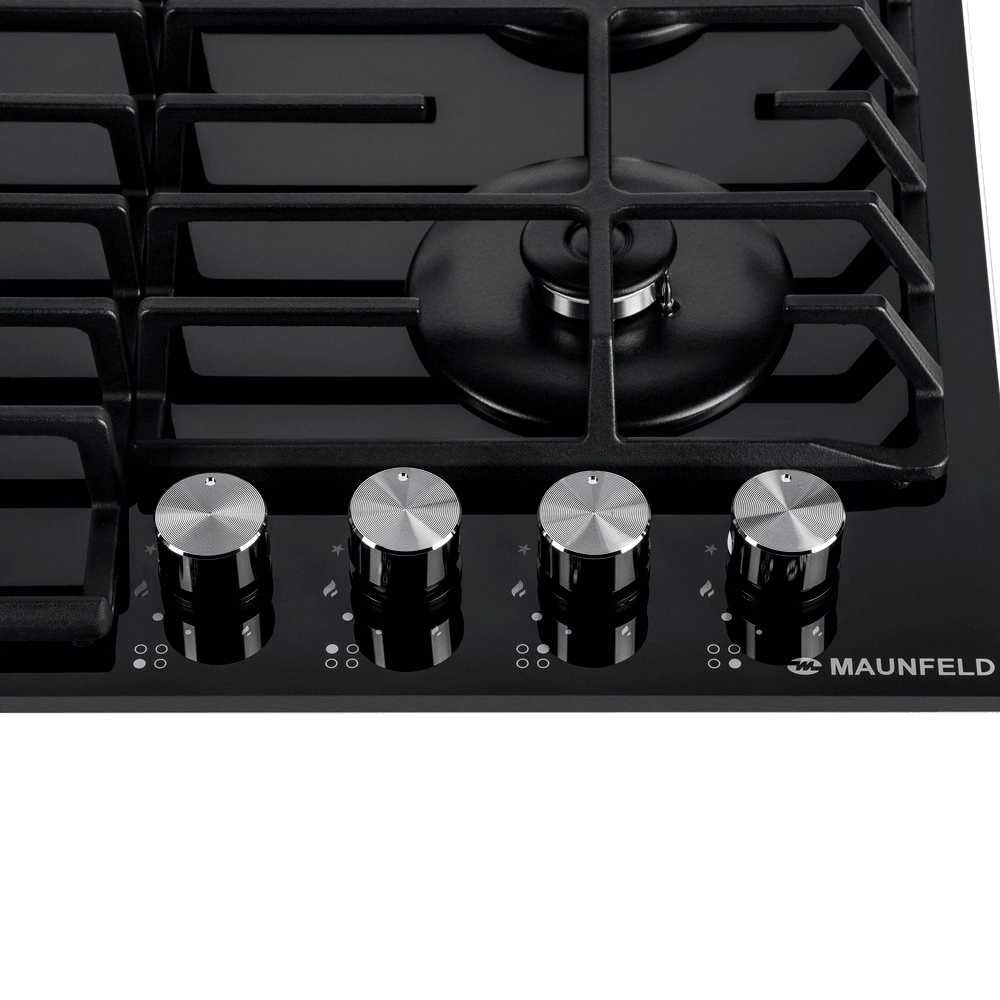 Газовая варочная поверхность черная 60 см MAUNFELD EGHG.64.6CB/G