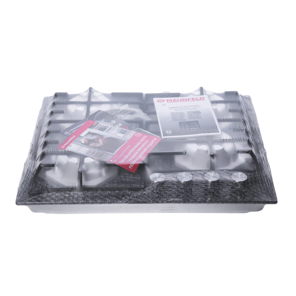 Газовая варочная поверхность черная 60 см MAUNFELD EGHG.64.6CB/G