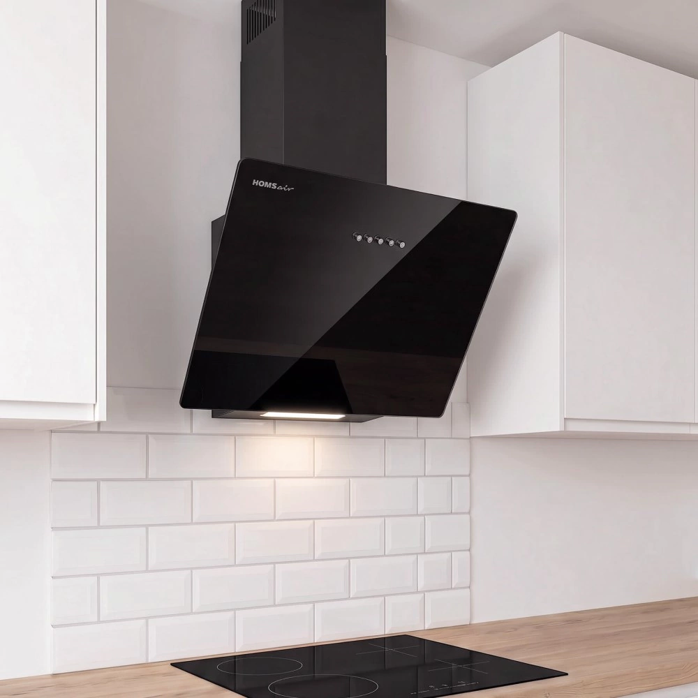 Вытяжка полновстраиваемая 60 см черная HOMSair OPTIMA 60M Push Black 850 м3/ч