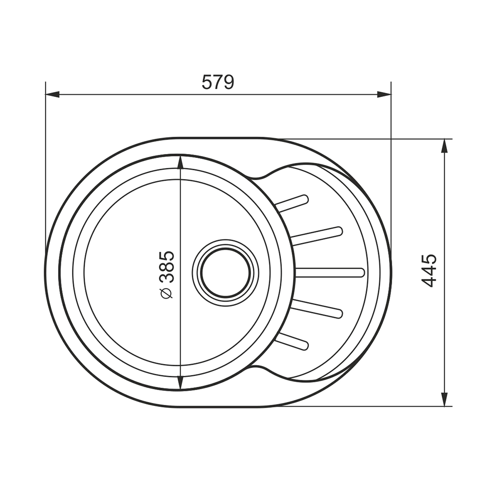 Мойка для кухни GranFest 580х450 мм искусственный мрамор цвет серый GF-R580L