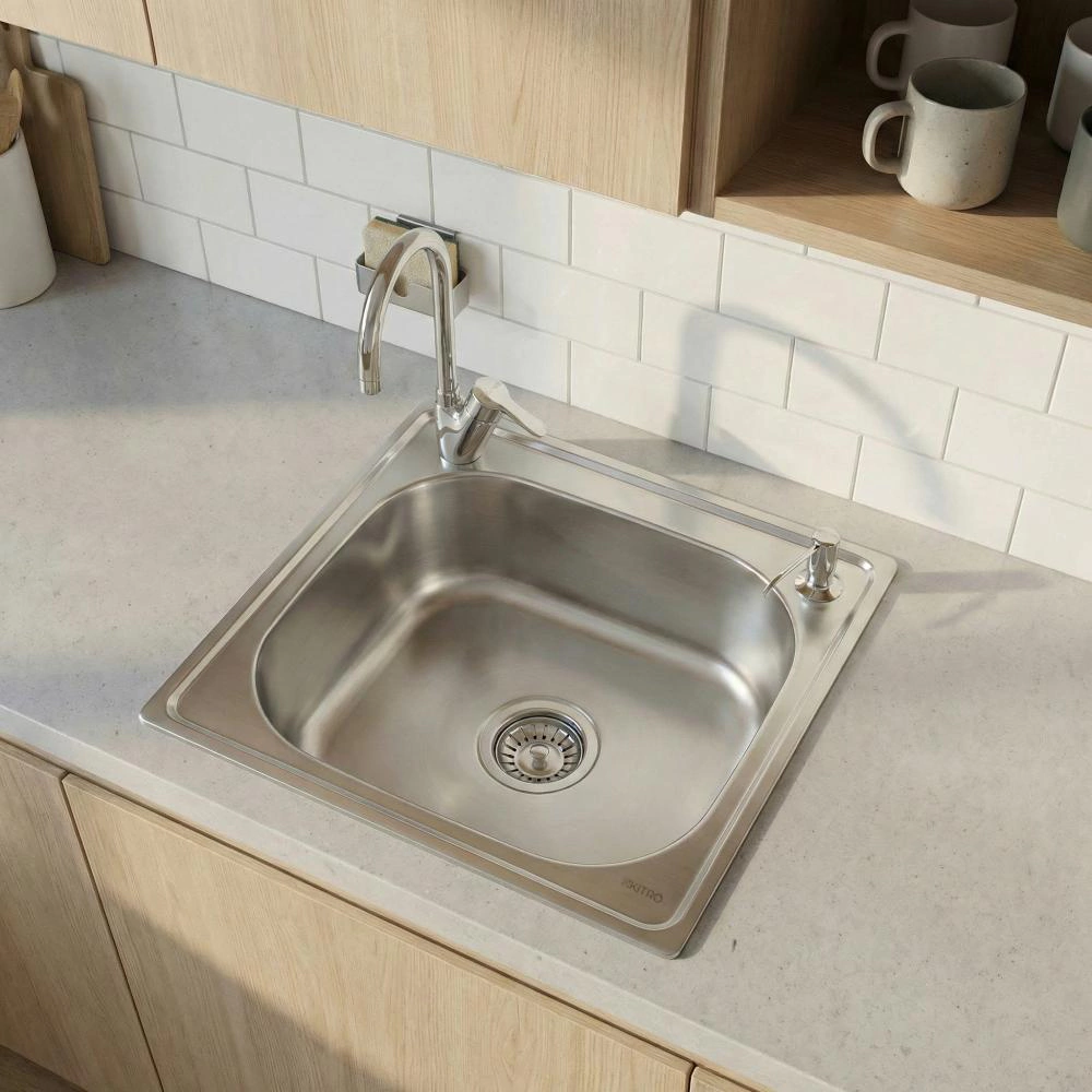 Мойка кухонная стальная сатин 460х420х200 мм KITRO