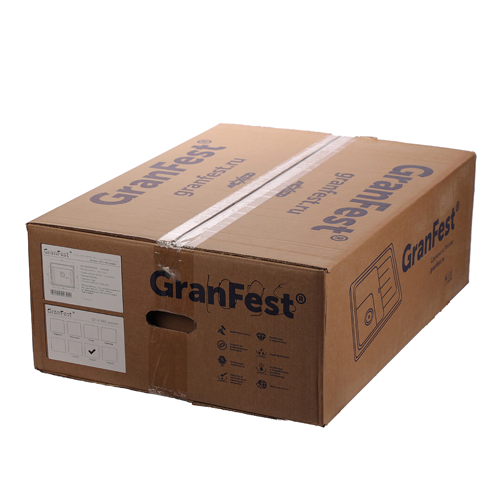 Мойка кухонная из искусственного камня GranFest Vertex 580х500 мм цвет графит