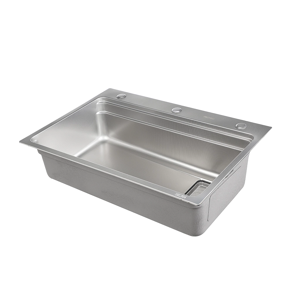Мойка кухонная стальная функциональная сатин 750x460х220 мм KITRO