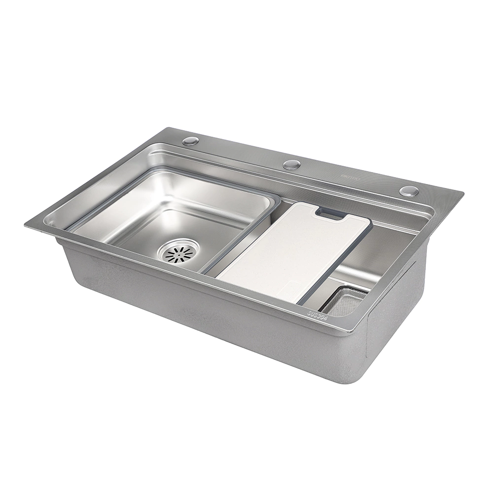 Мойка кухонная стальная функциональная сатин 750x460х220 мм KITRO
