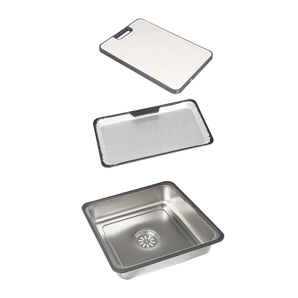 Мойка кухонная стальная функциональная сатин 750x460х220 мм KITRO