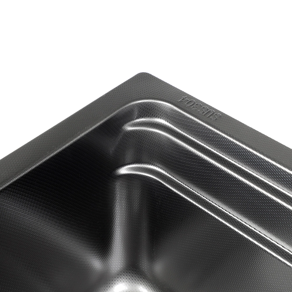 Мойка кухонная стальная функциональная черная 750x460х220 мм KITRO