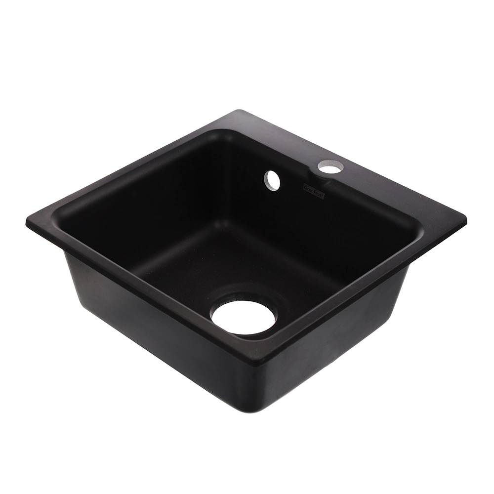 Мойка кухонная из искусственного камня черная 432х432х160 мм GranFest Smart