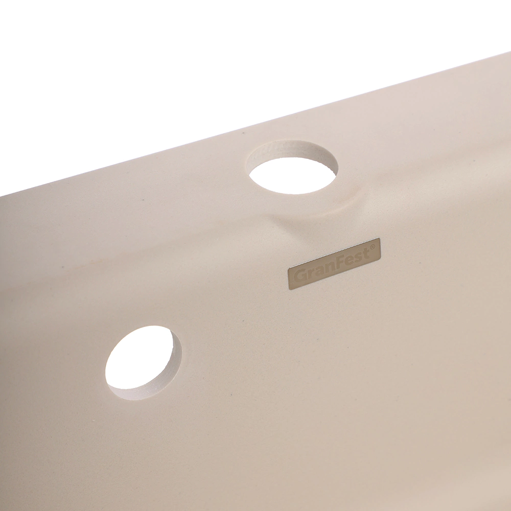 Мойка кухонная из искусственного камня белая 522х430х160 мм GranFest Smart