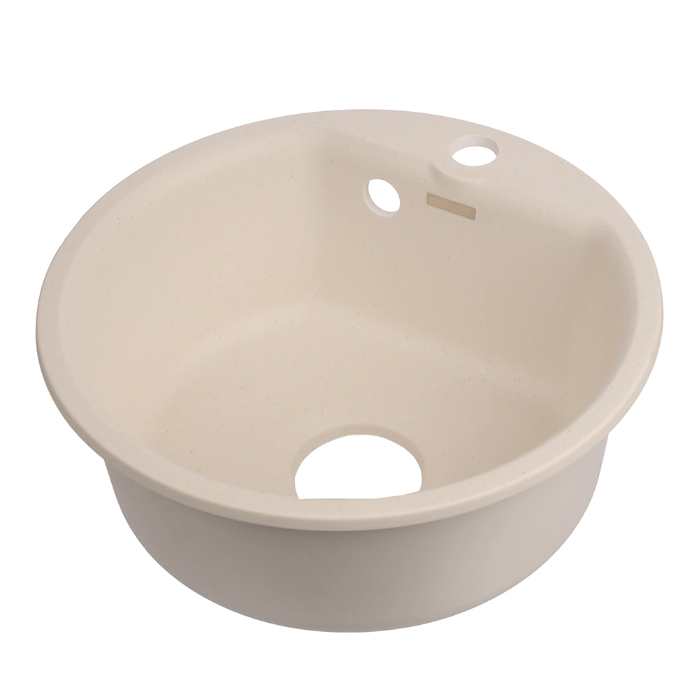 Мойка кухонная из искусственного камня белая d-435 мм глубина 160 мм GranFest Smart