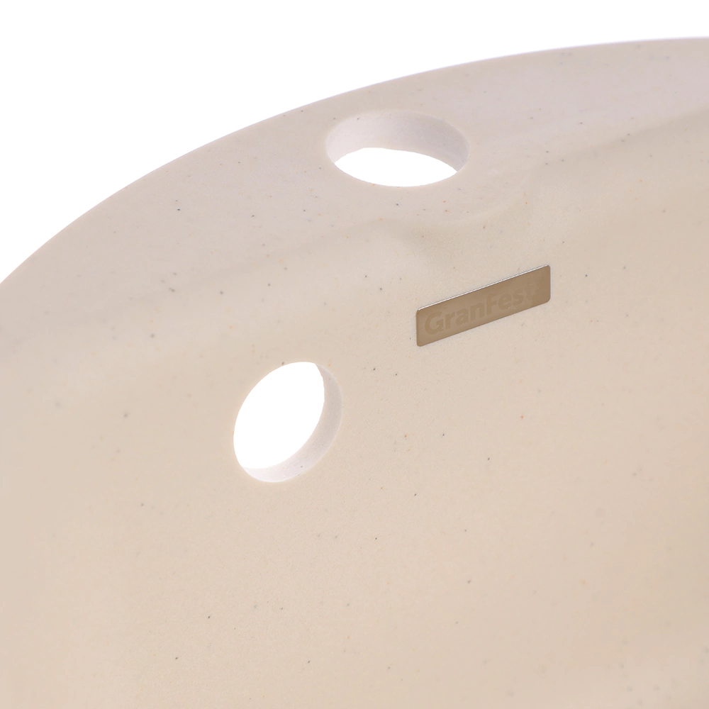 Мойка кухонная из искусственного камня белая d-435 мм глубина 160 мм GranFest Smart