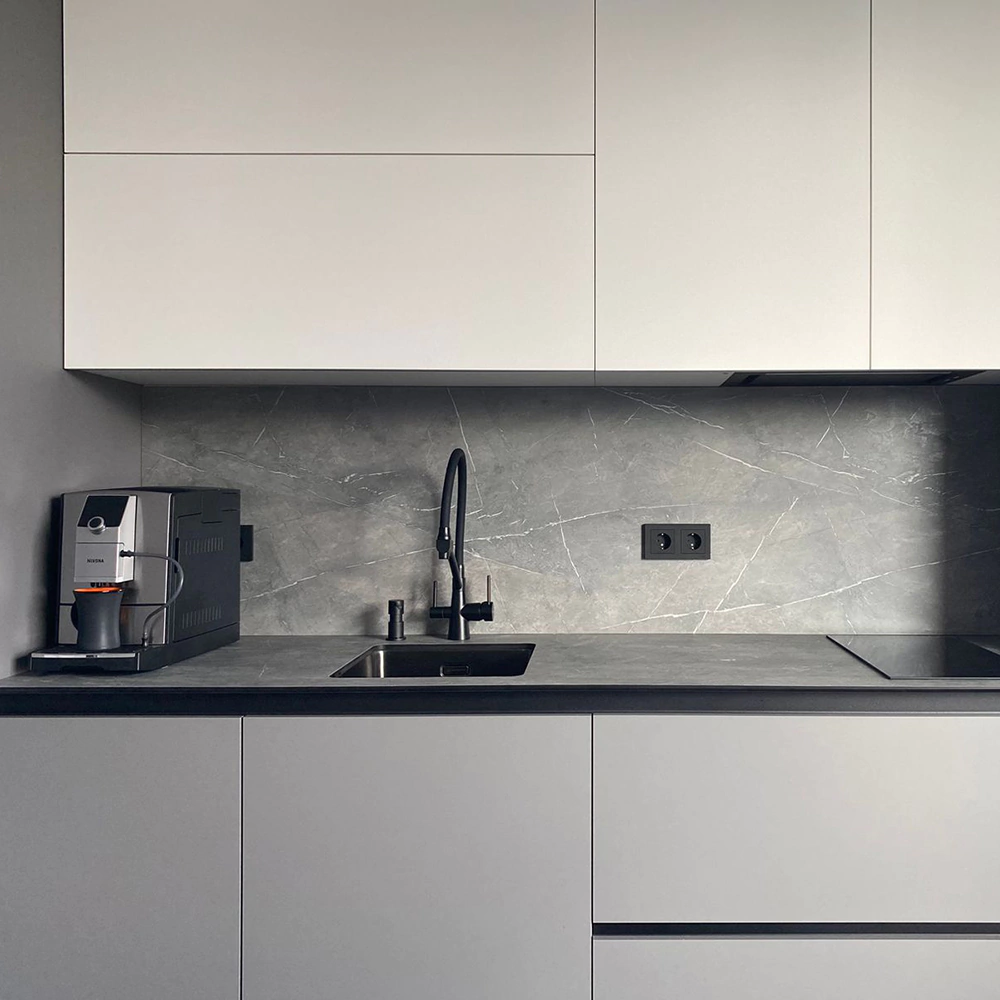 Столешница двусторонняя Мрамор грей светлый/темный 3050х600х12 мм