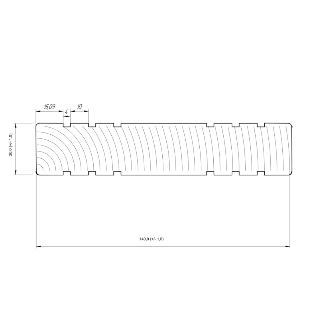 Террасная доска 26х140х3000 мм термо береза сорт АВ 0,42 м2