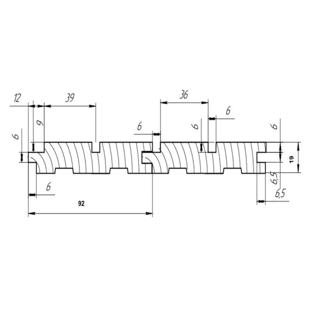 Панель термо береза профиль рейка 19х92х1000 мм сорт АВ 6 шт