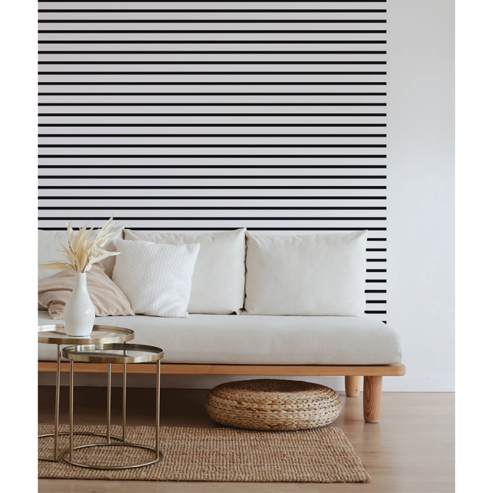 Акустическая панель STELLA черный войлок Белый 2780х600х9 мм рейки МДФ шт