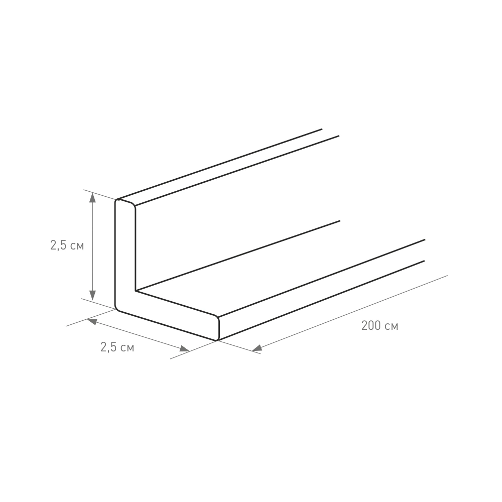 Уголок деревянный 25х25х2000 мм осина