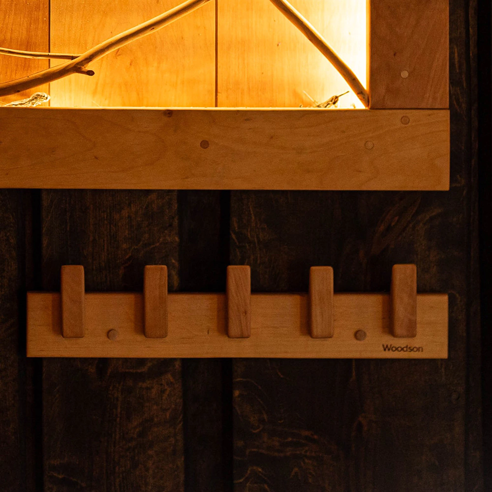 Вешалка для бани и сауны 5 крючков D5 ольха Woodson