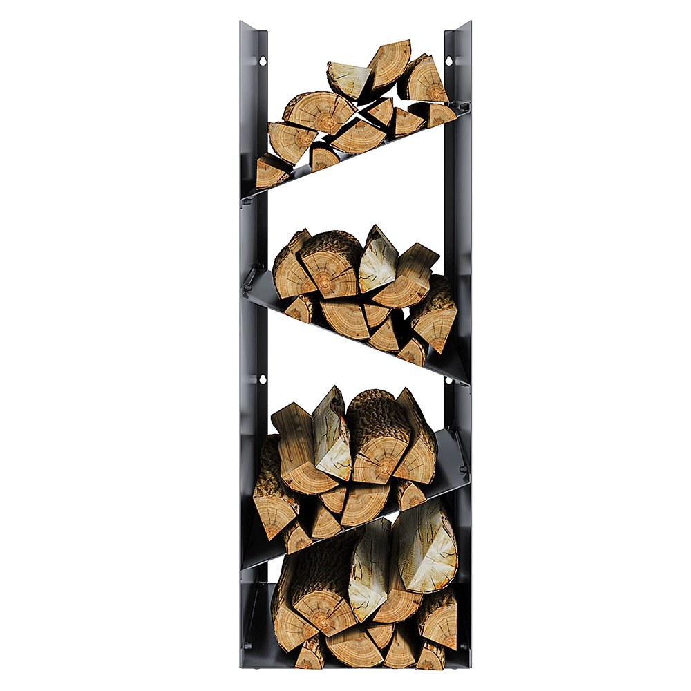 Дровница для бани MART 1000х350х300 мм сталь крепление настенное/напольное черная