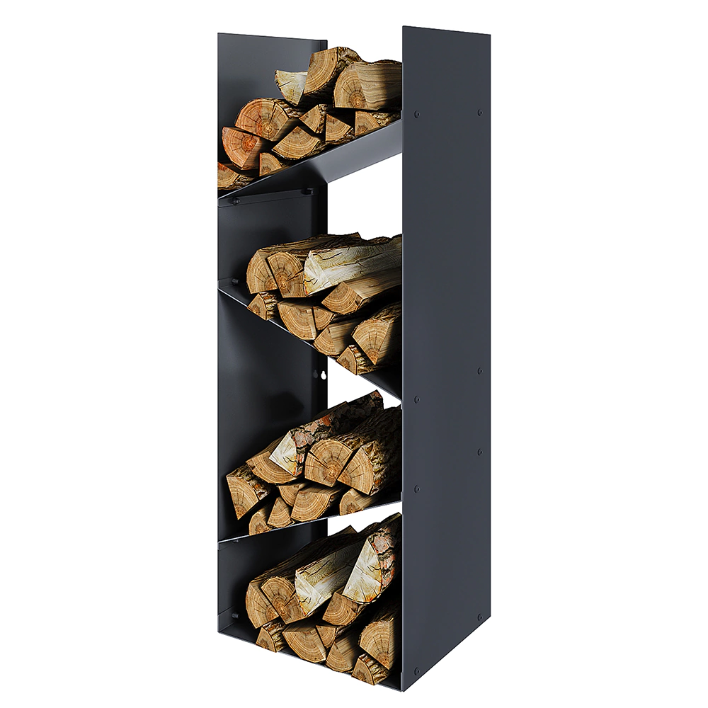 Дровница для бани MART 1000х350х300 мм сталь крепление настенное/напольное черная