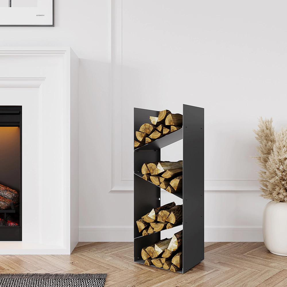 Дровница для бани MART 1000х350х300 мм сталь крепление настенное/напольное черная