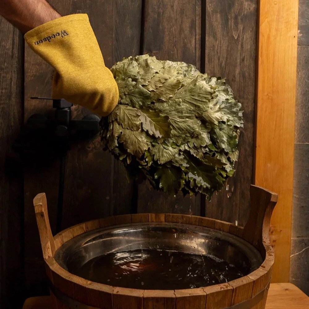 Рукавицы для парения 2 шт цвет горчичный Woodson