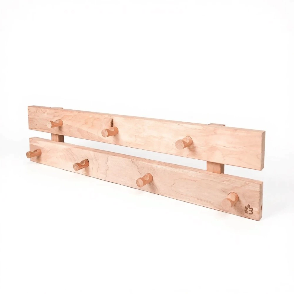 Вешалка для бани 7 крючков 2 ряда ольха Левада