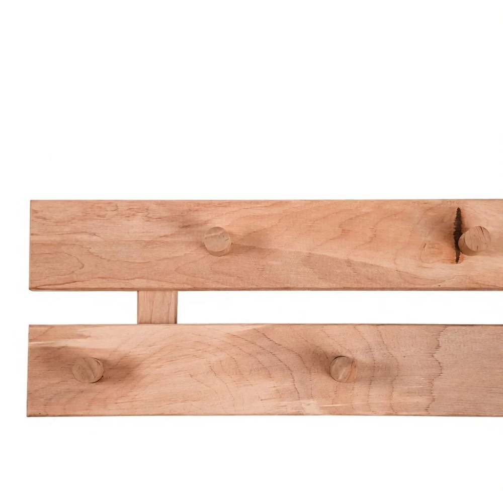 Вешалка для бани 7 крючков 2 ряда ольха Левада