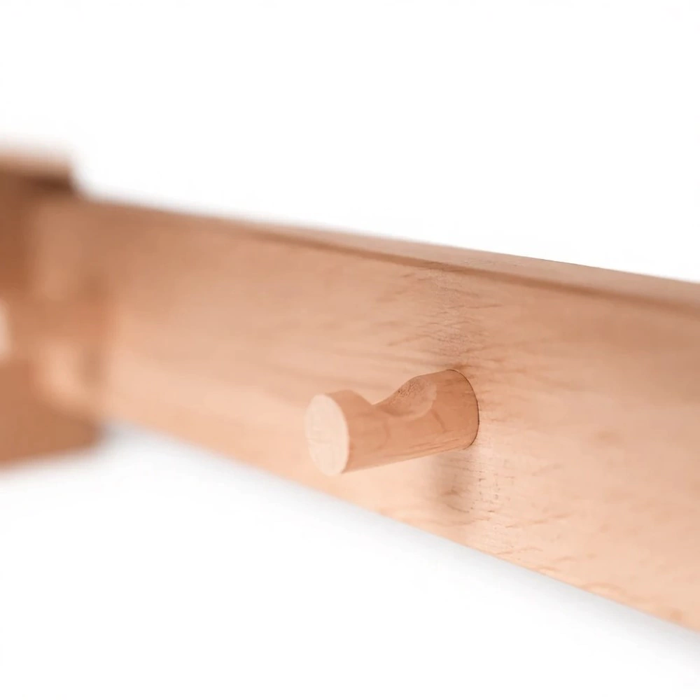 Вешалка с для бани 4 крючка с полкой для трав ольха