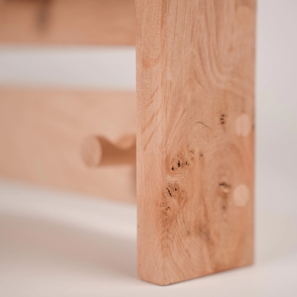 Вешалка для бани 5 крючков 2 ряда с полкой ольха