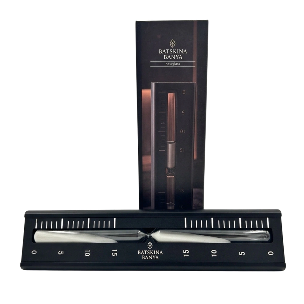 Песочные часы для бани 30х7х3 см Сосна Премиум черный