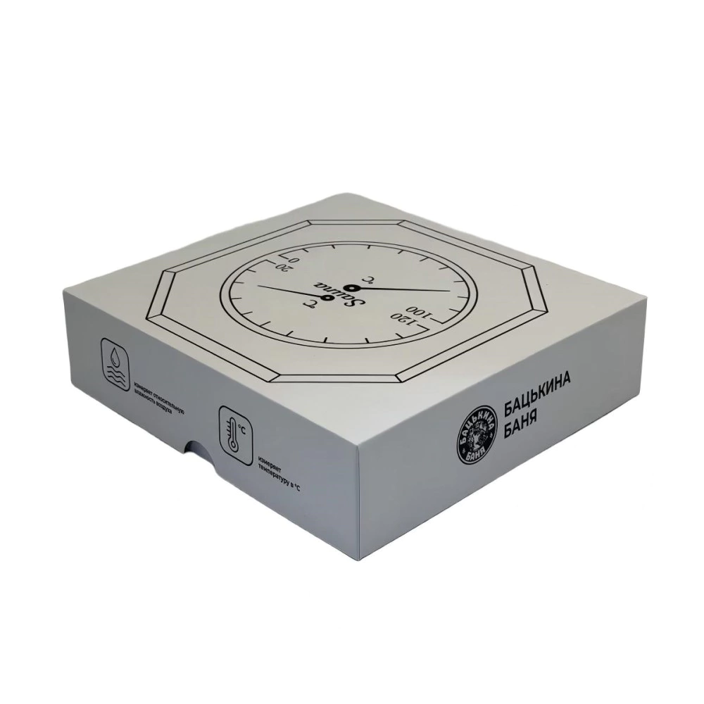 Термометр для бани с гигрометром 14х14х3 см Красный кедр