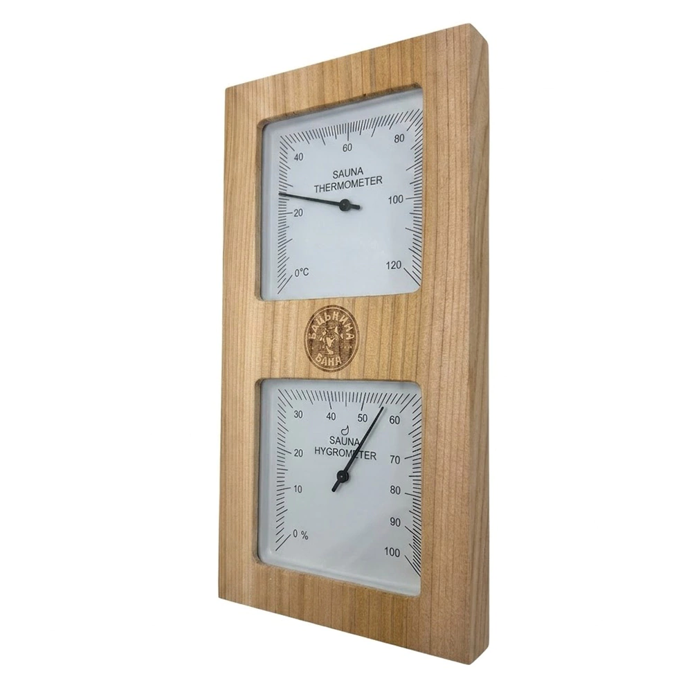Термометр для бани с гигрометром 26х14х3 см Красный кедр
