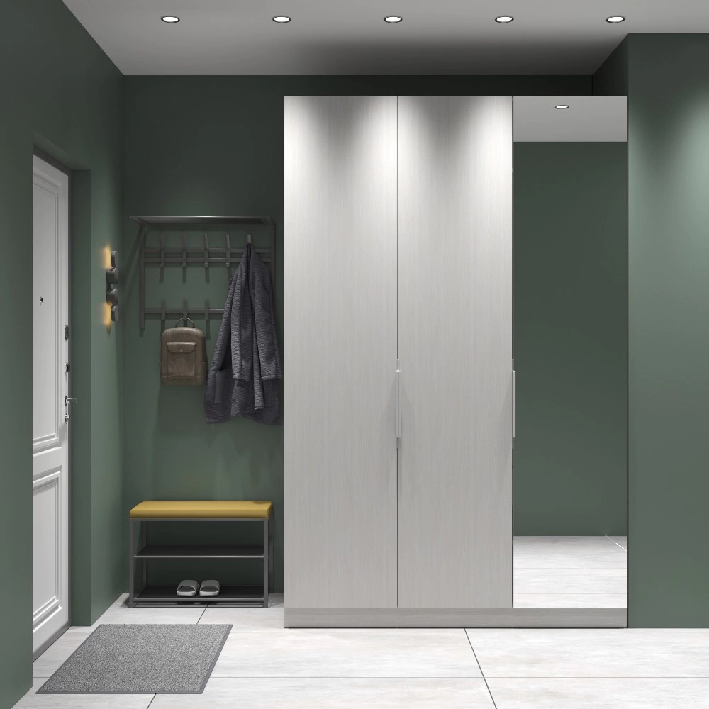 Дверь модульного шкафа elemento распашная зеркало 50 см белая