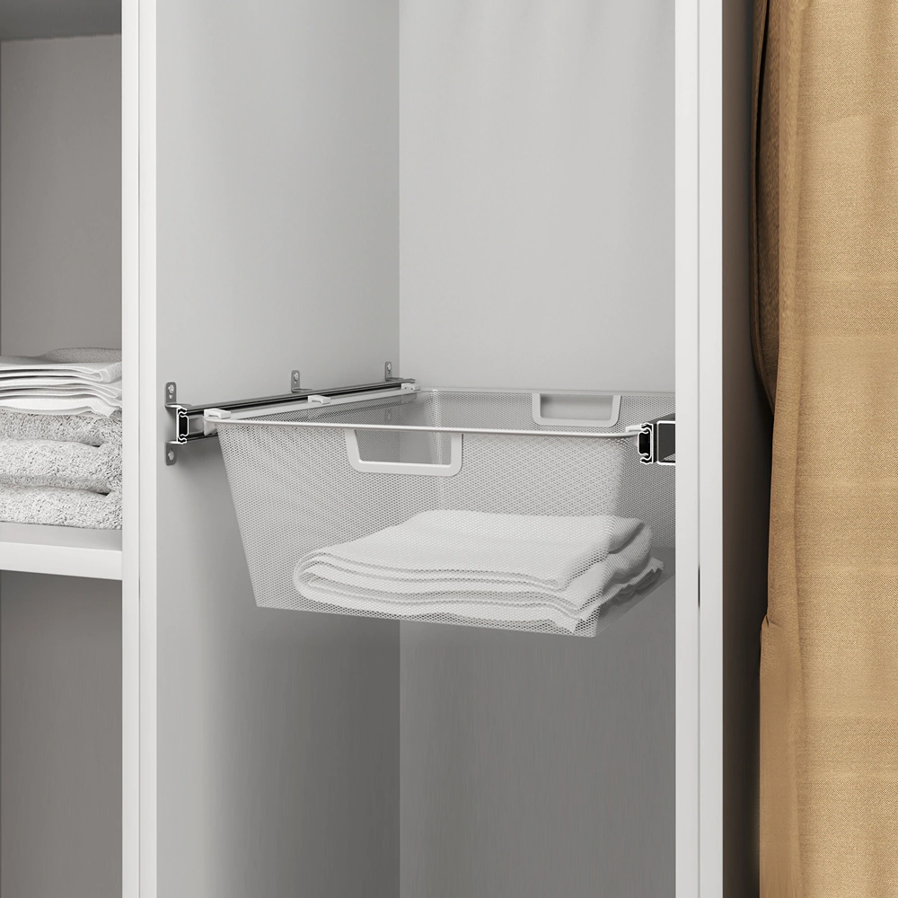 Корзина мелкосетчатая Ш50 см 393х555х185 мм белая Larvij