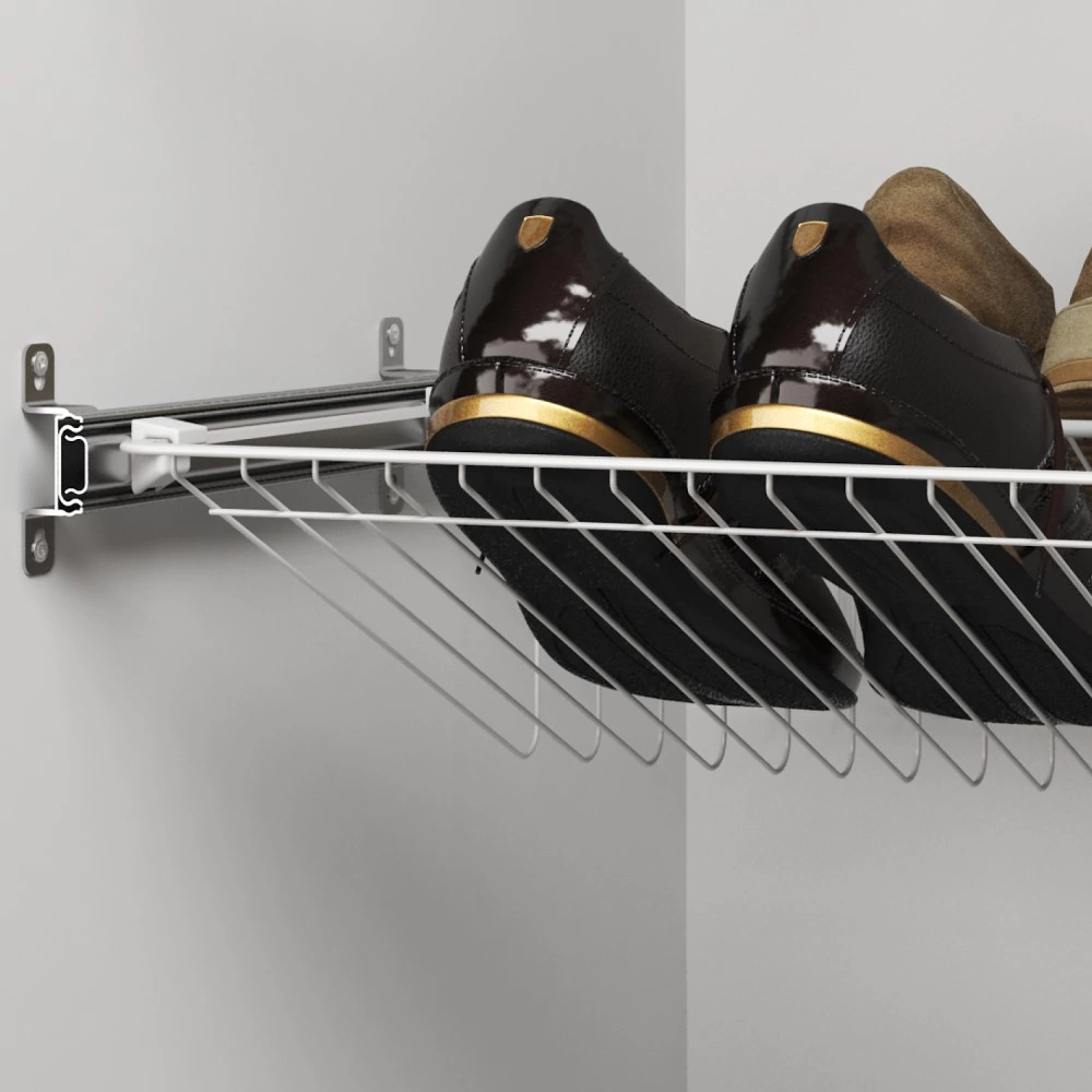 Обувница проволочная Ш100 см 893х555х130 мм белая Larvij