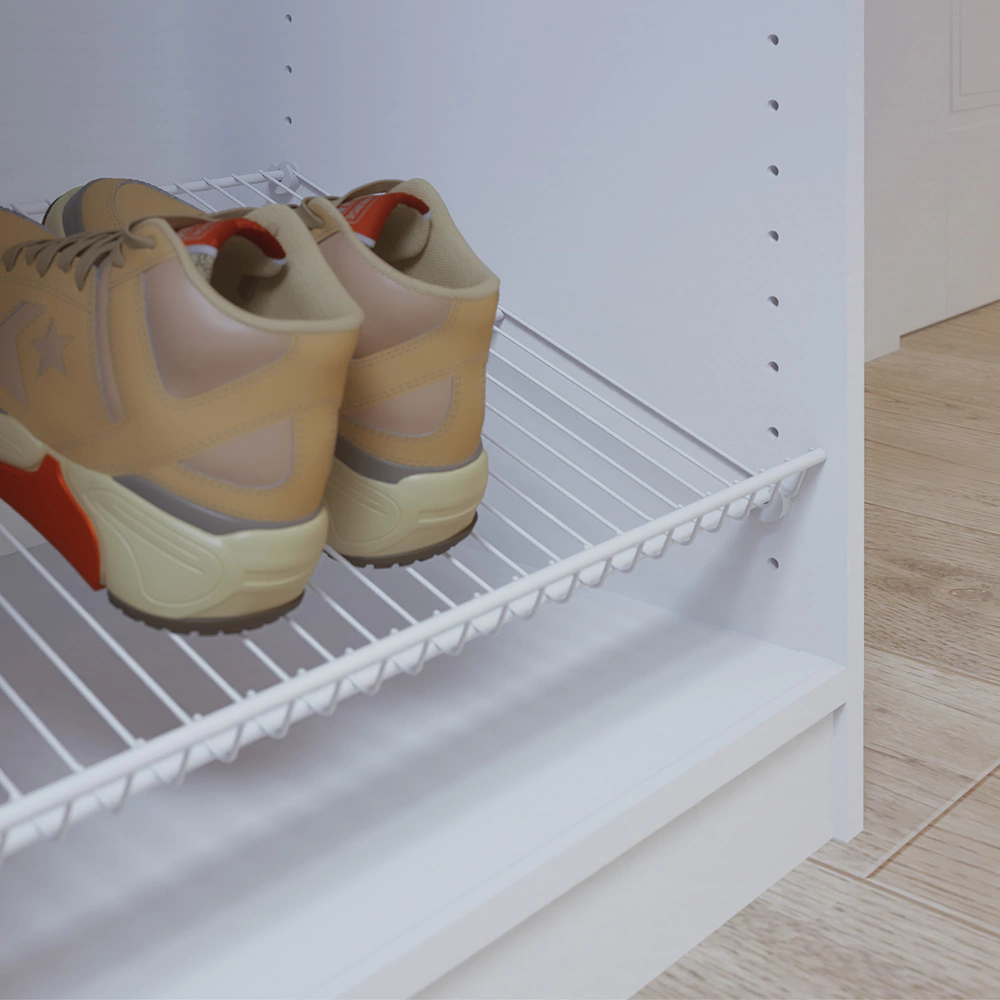 Обувница проволочная Ш100 см 893х555х130 мм белая Larvij