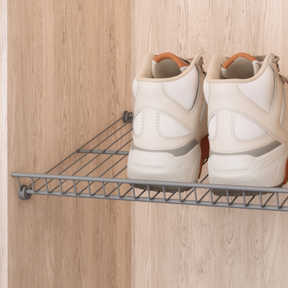 Держатель для проволочной полки серый 6 шт Larvij