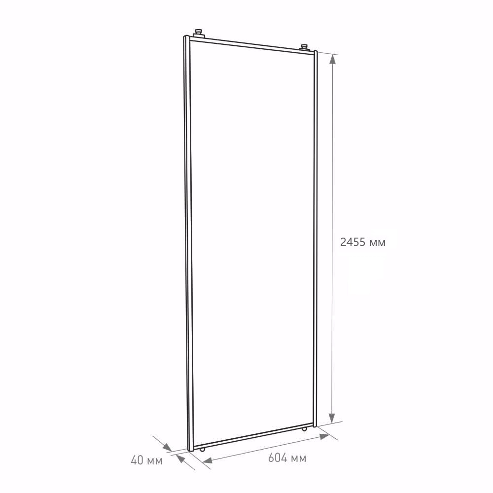 Дверь для шкафа-купе 604х2455 мм ЛДСП Кашемир/алюминий серебро трапеция